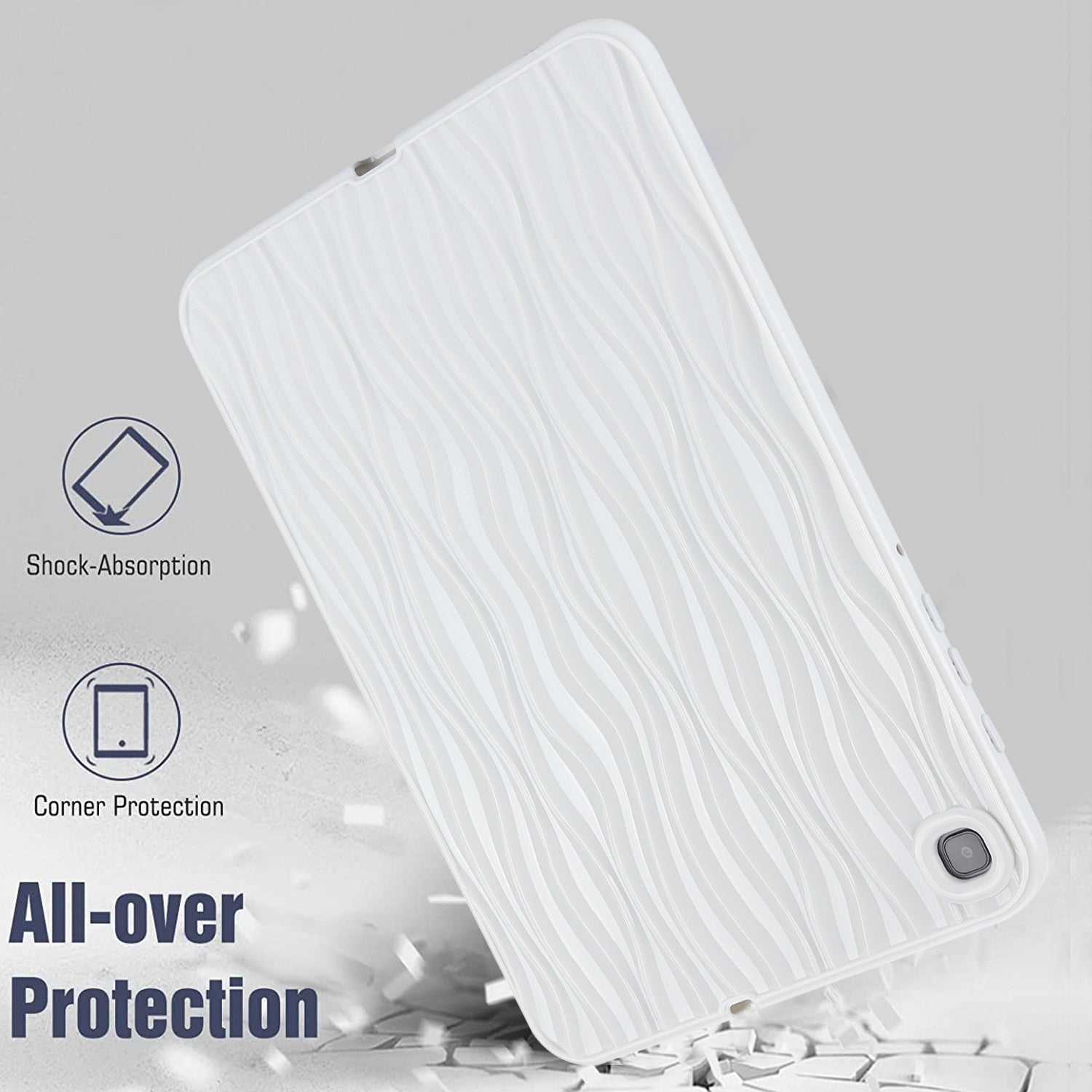 TPU Protective Case for Samsung Galaxy Tab S6 Lite P610 P615 Tab S6 Lite (2022) Solid Color Water Ripple Texture Tablet Cover TPU Protective Case for Samsung Galaxy Tab S6 Lite P610 P615 Tab S6 Lite (2022) Solid Color Water Ripple Texture Tablet Cover